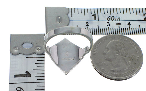 Sterling Silver Jewelry Lapis Inlay Ring Size 5-1/2 AX92423